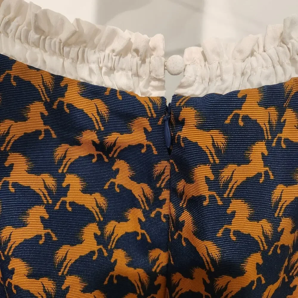 Anthropologie Maeve Puff Sleeve twofer horse mini dress size medium - Picture 7 of 8